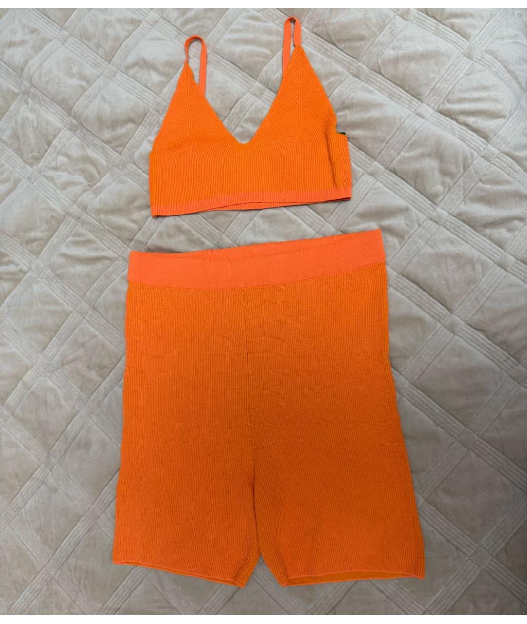 JACQUEMUS Оранжевый хлопко-эластановый костюм с брюками, фото 6