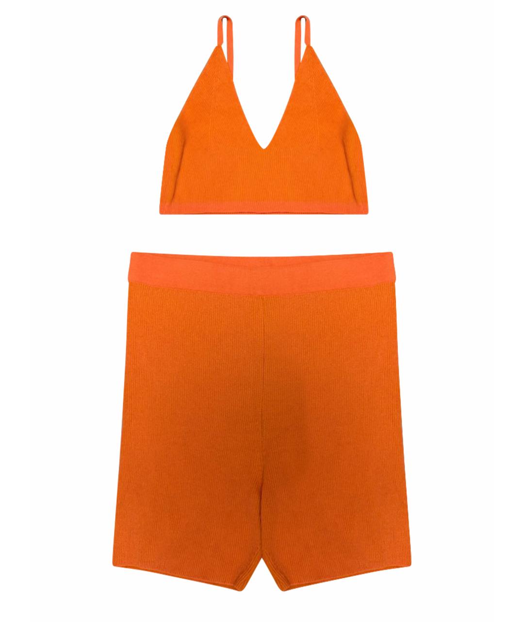 JACQUEMUS Оранжевый хлопко-эластановый костюм с брюками, фото 1