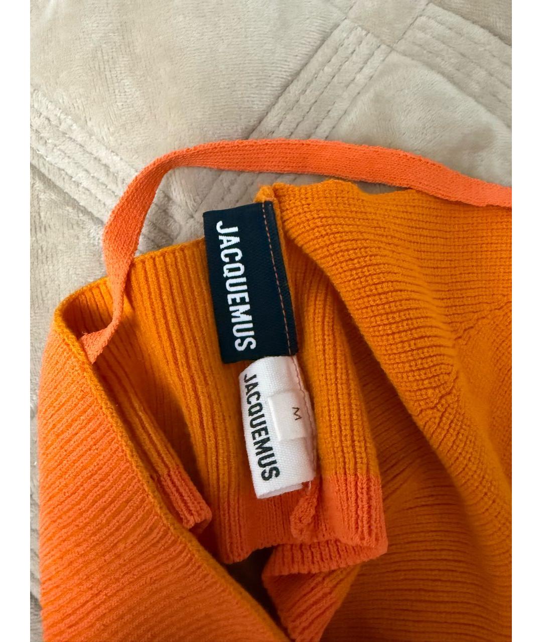 JACQUEMUS Оранжевый хлопко-эластановый костюм с брюками, фото 4