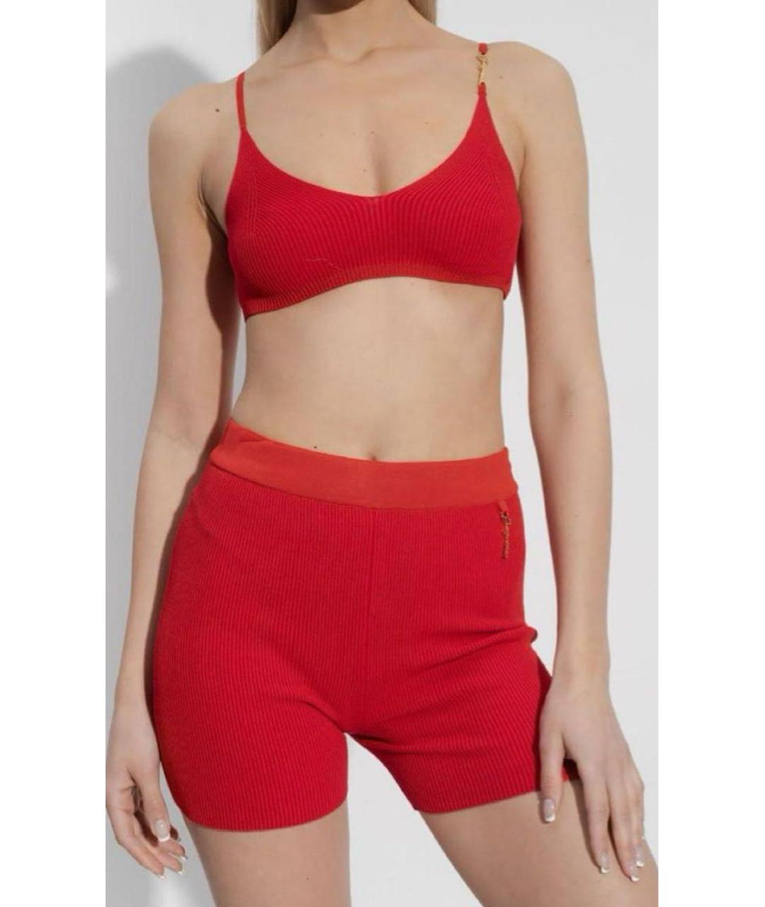 JACQUEMUS Оранжевый хлопко-эластановый костюм с брюками, фото 5