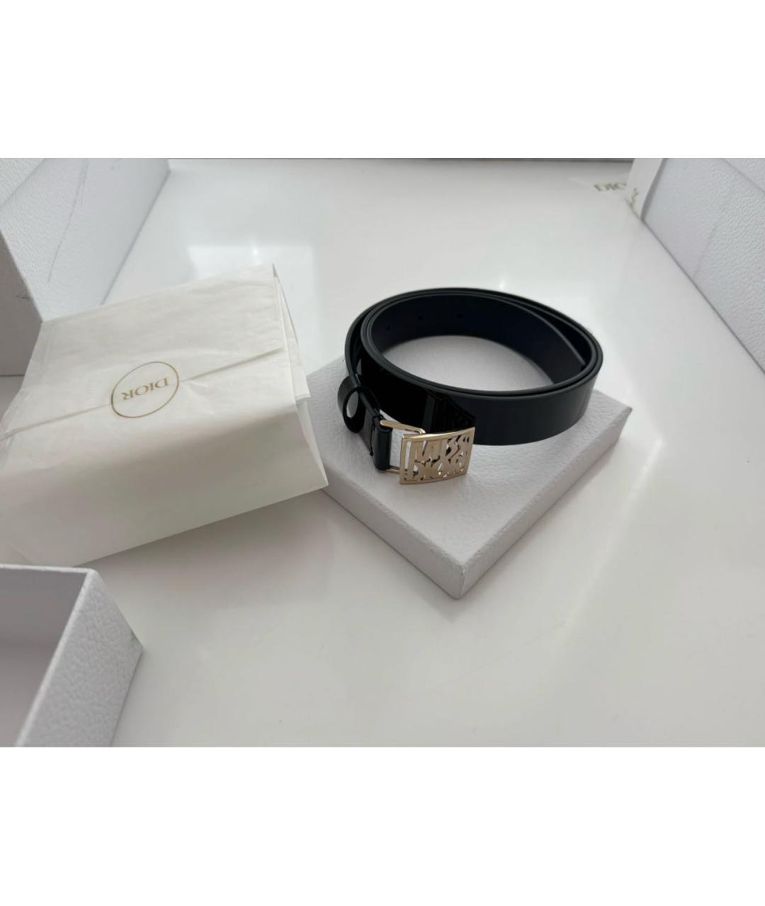 CHRISTIAN DIOR Черный кожаный ремень, фото 4