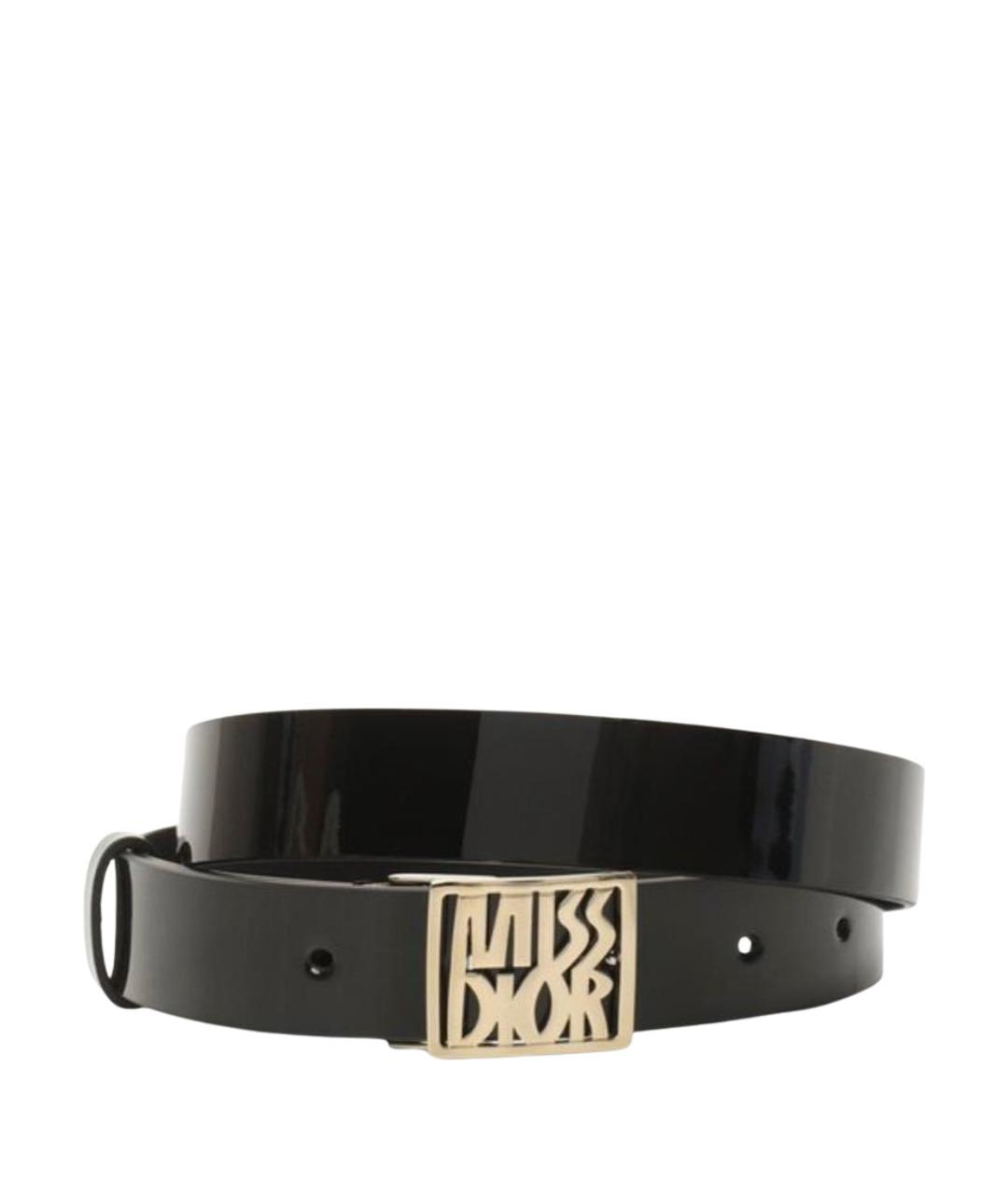 CHRISTIAN DIOR Черный кожаный ремень, фото 1