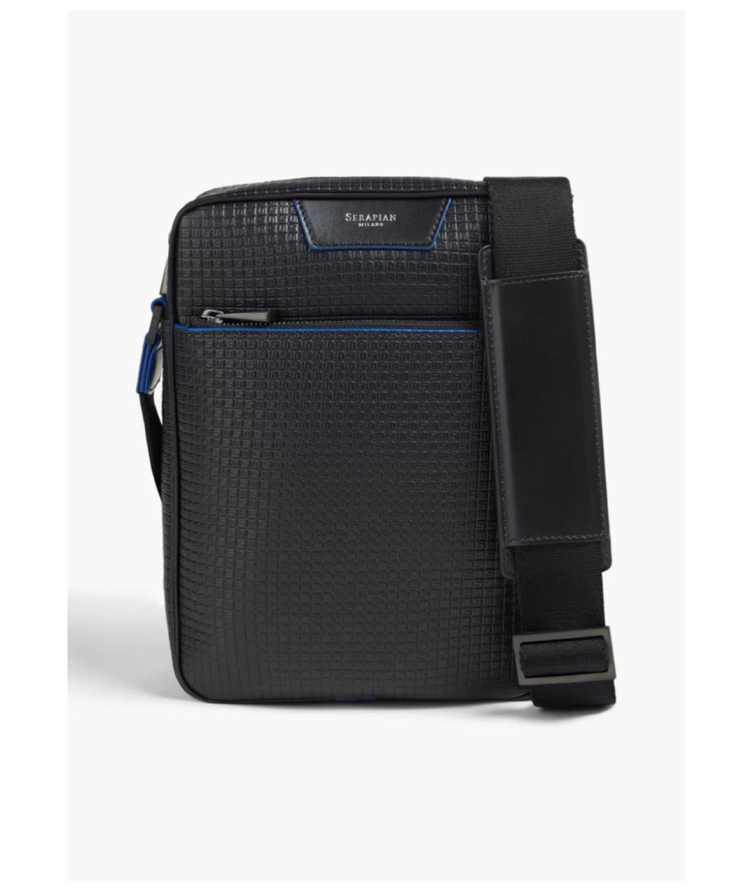 SERAPIAN Черная кожаная сумка на плечо, фото 2