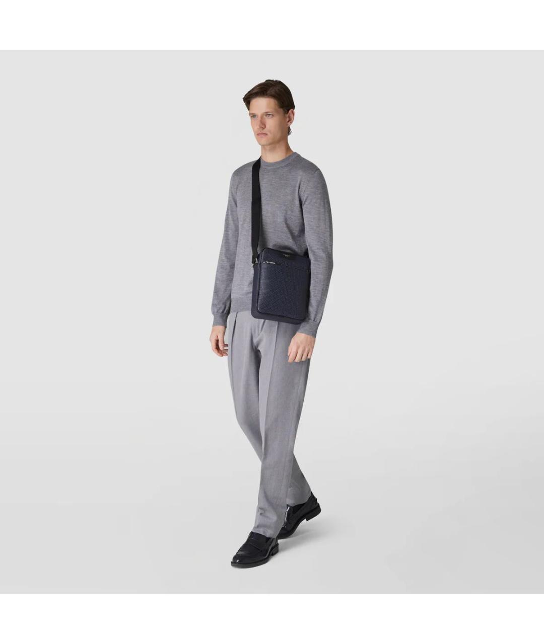 SERAPIAN Черная кожаная сумка на плечо, фото 5