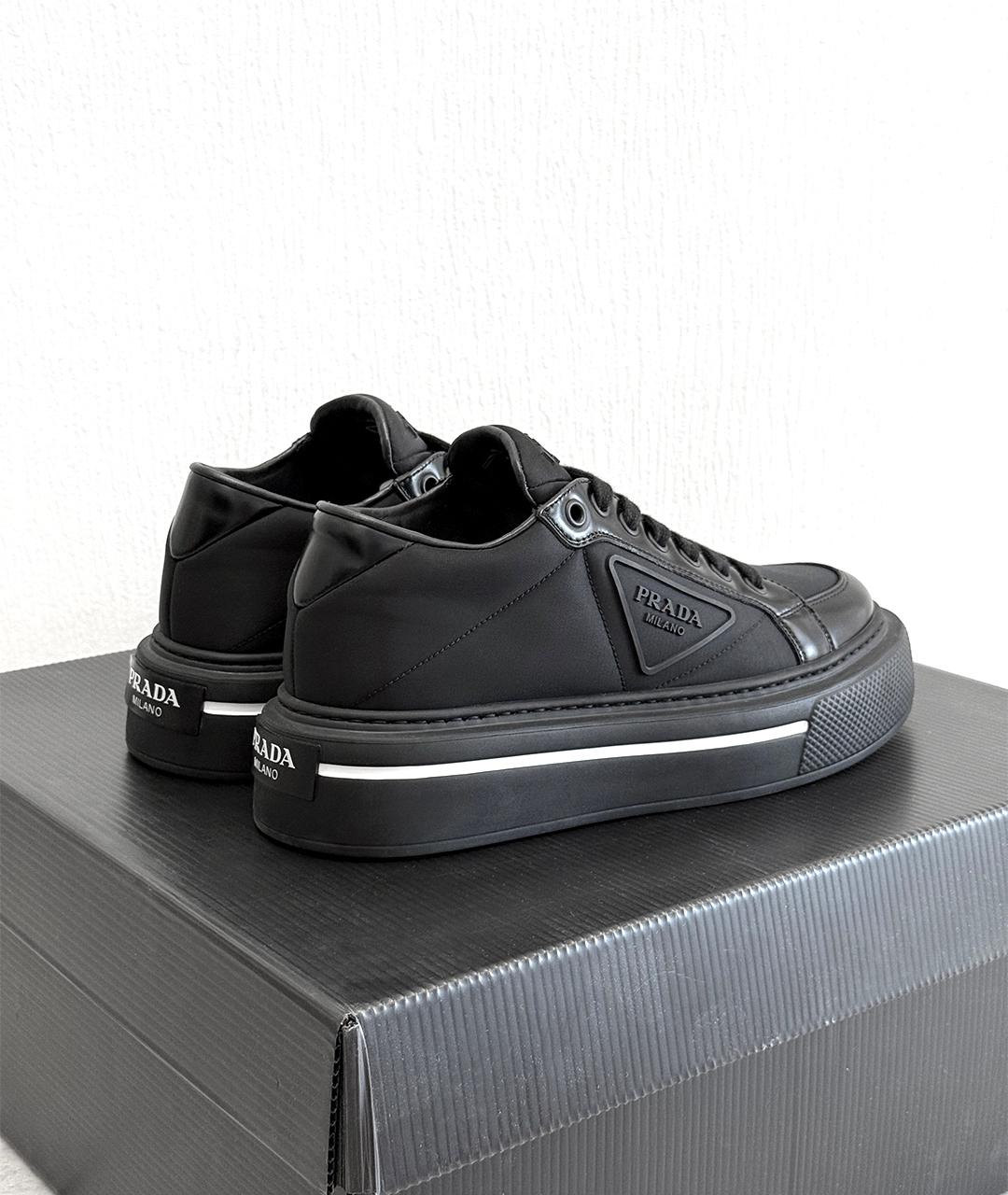 PRADA Черные текстильные кеды, фото 5