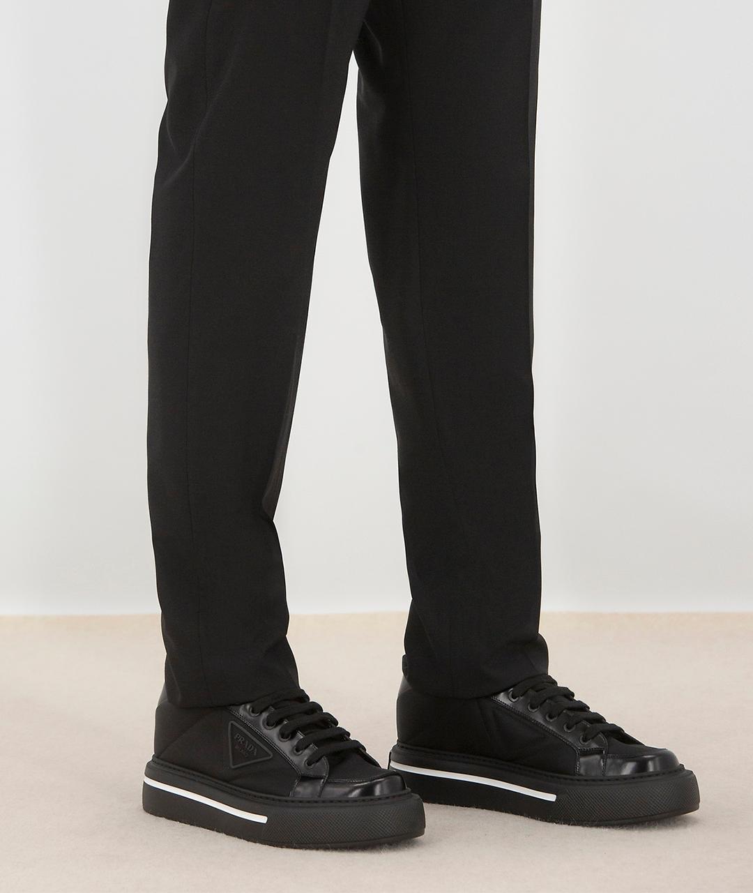 PRADA Черные текстильные кеды, фото 2