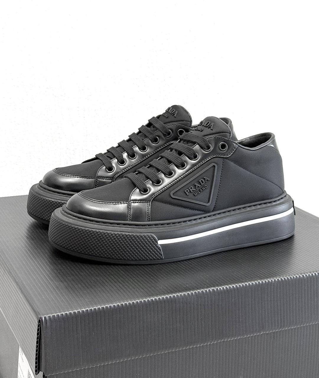 PRADA Черные текстильные кеды, фото 7