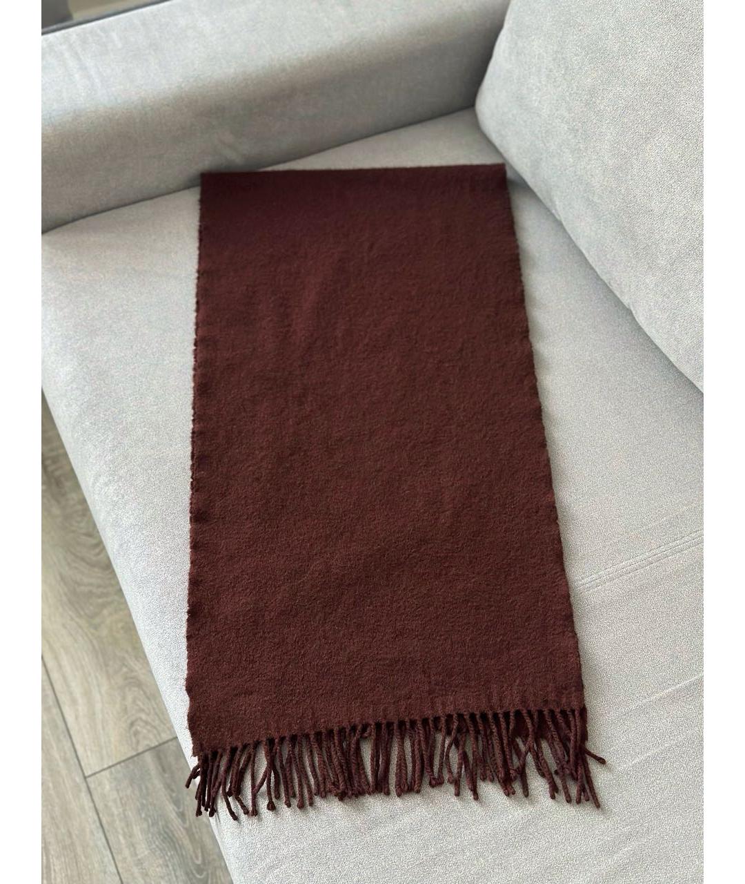 HERMES Коричневый кашемировый шарф, фото 4