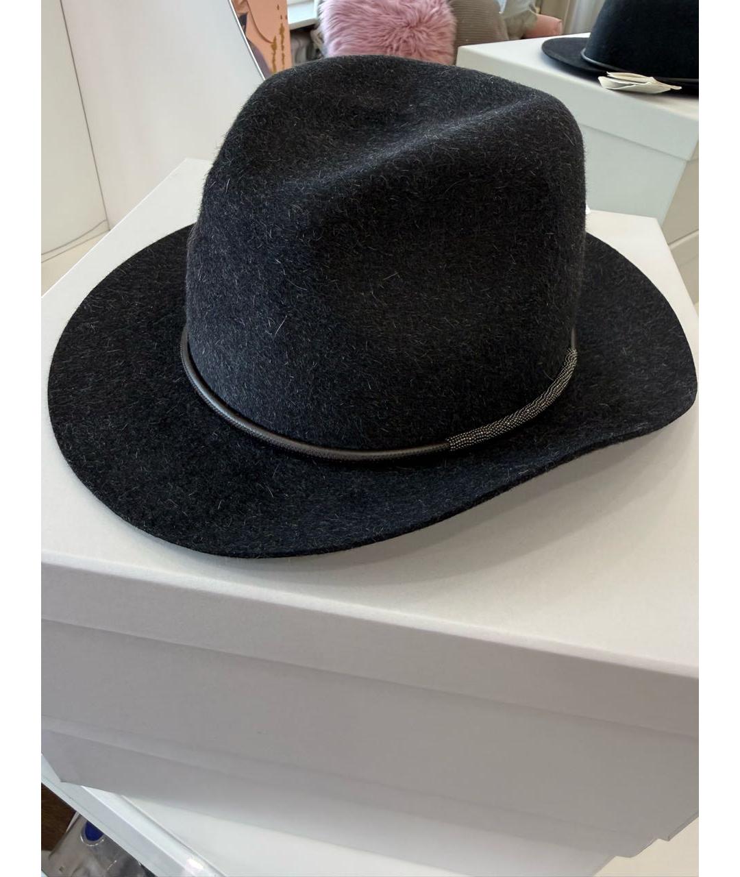 BRUNELLO CUCINELLI Черная шляпа, фото 4