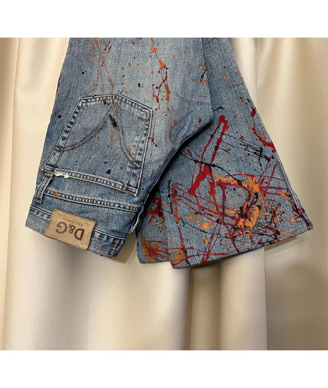 DOLCE&GABBANA Синие хлопковые джинсы клеш, фото 2