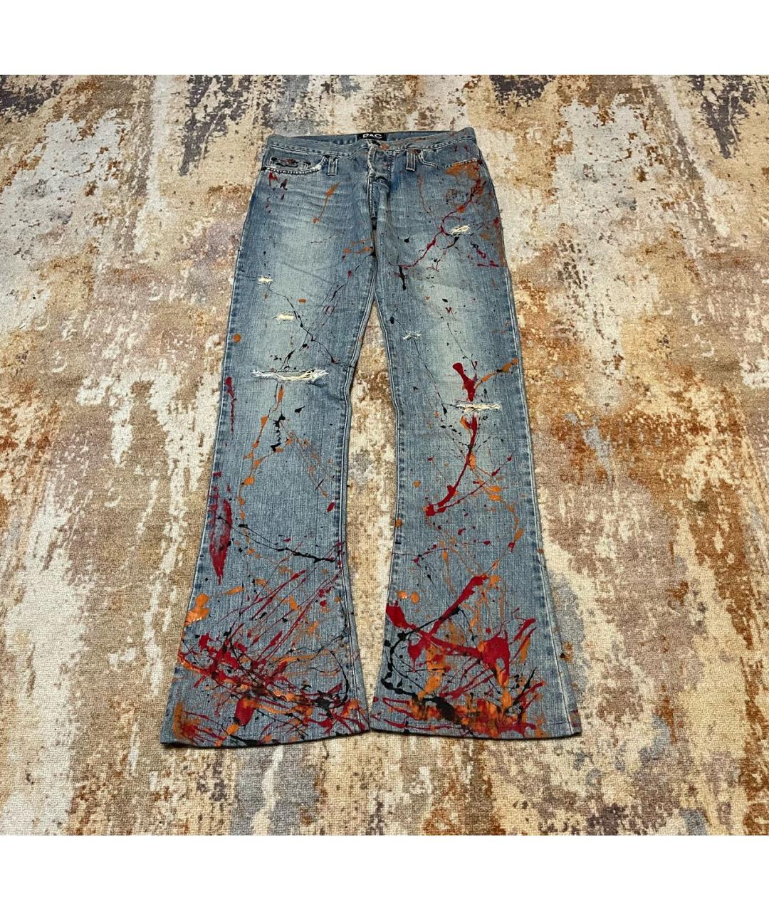 DOLCE&GABBANA Синие хлопковые джинсы клеш, фото 3