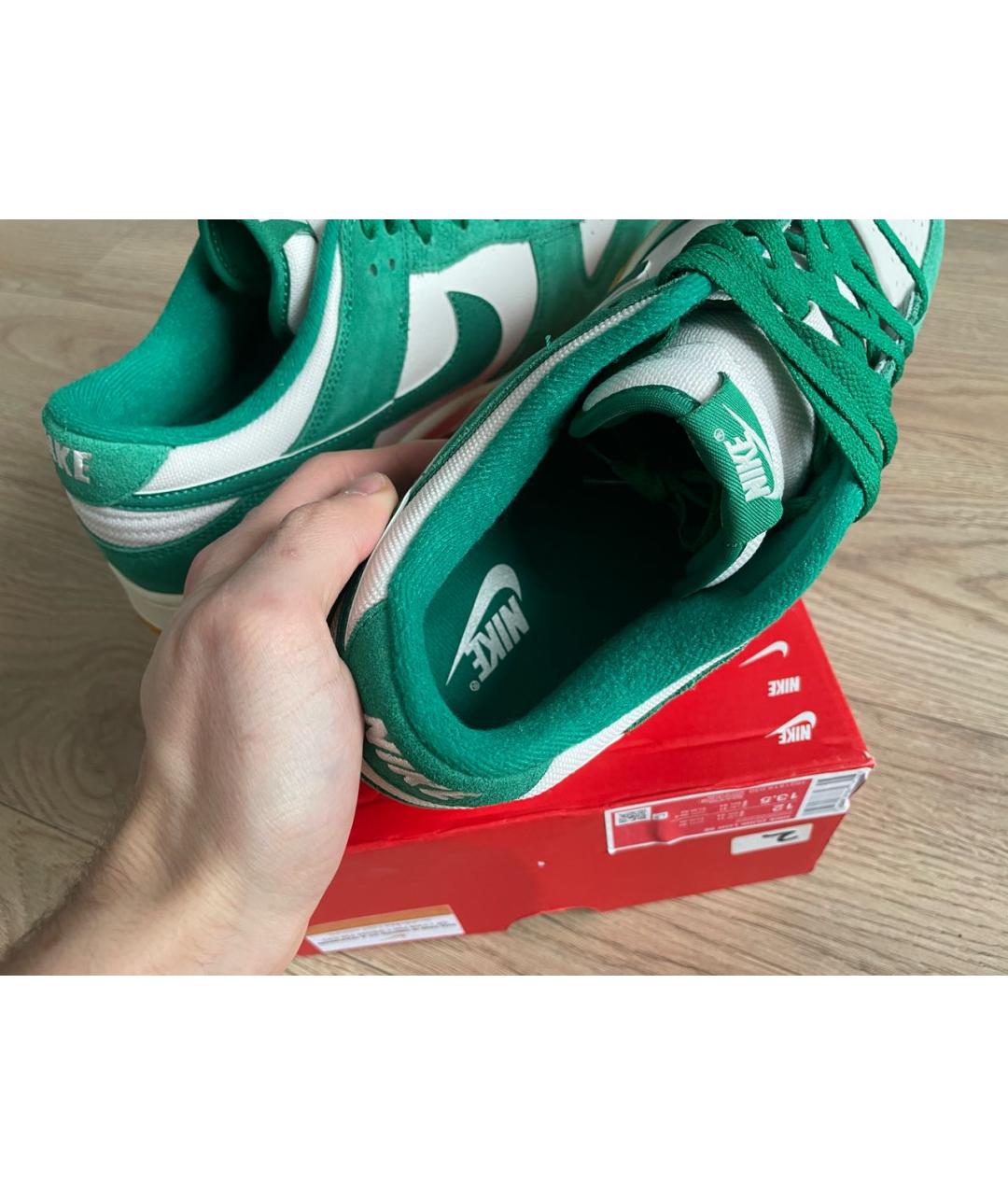 NIKE Зеленые замшевые низкие кроссовки / кеды, фото 3