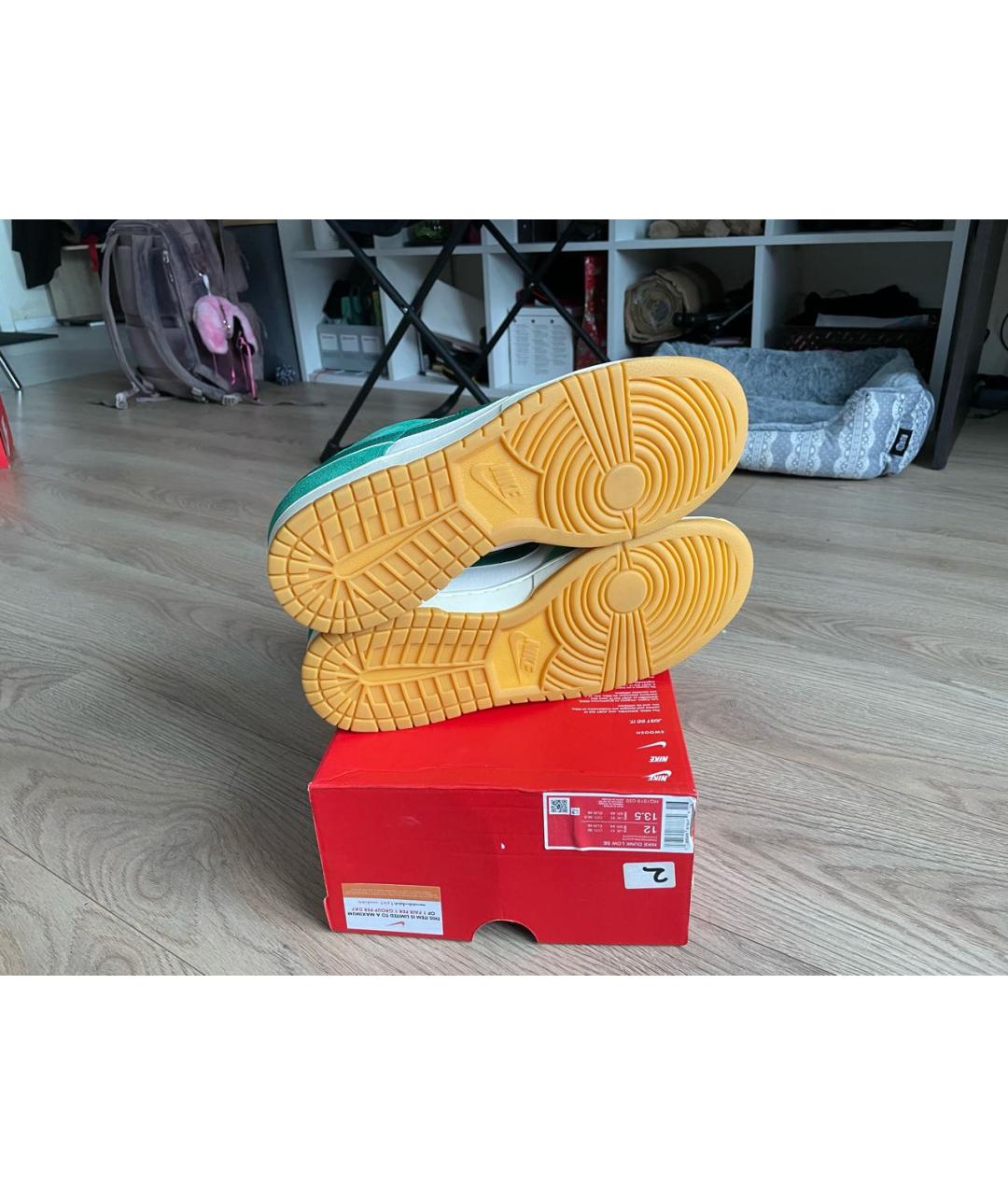 NIKE Зеленые замшевые низкие кроссовки / кеды, фото 5