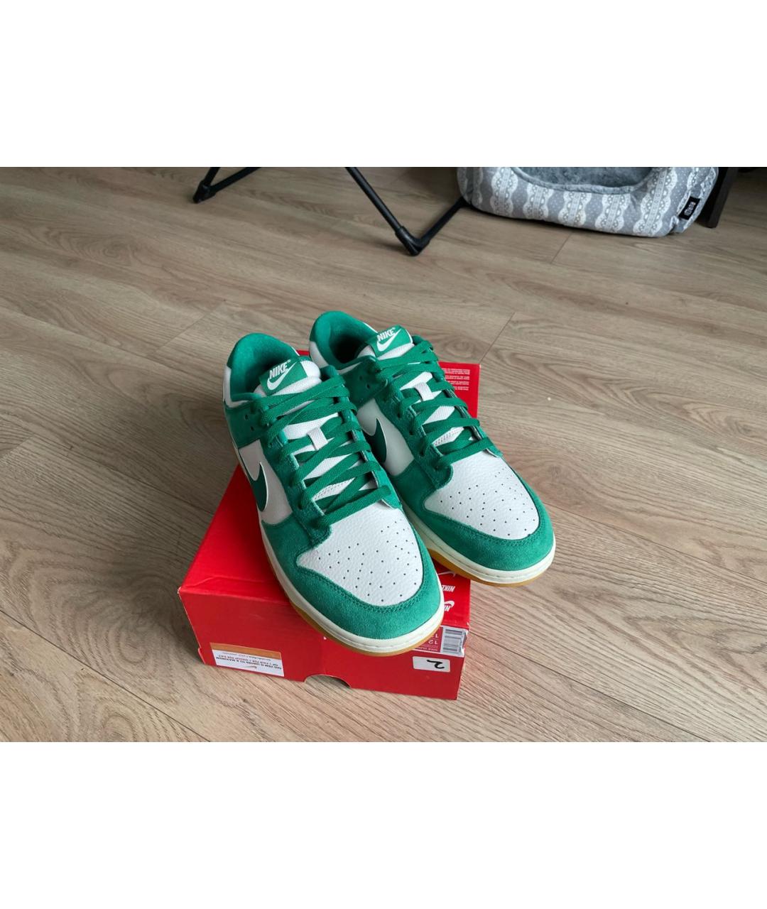 NIKE Зеленые замшевые низкие кроссовки / кеды, фото 2