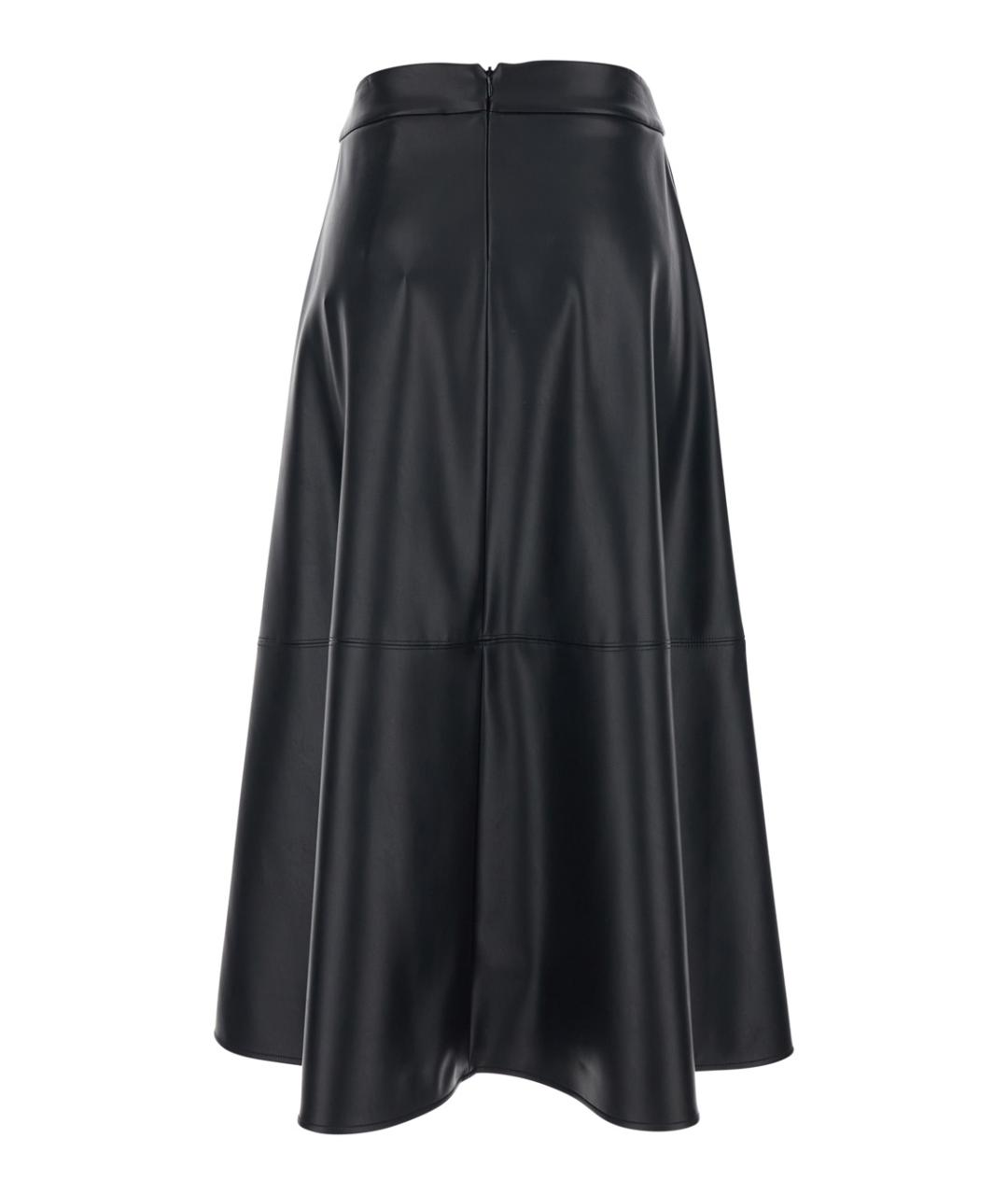 'S MAX MARA Черная полиуретановая юбка миди, фото 2