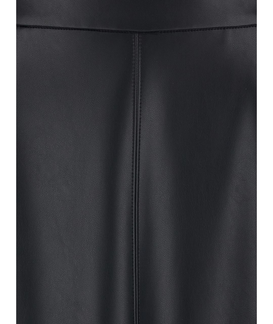 'S MAX MARA Черная полиуретановая юбка миди, фото 3