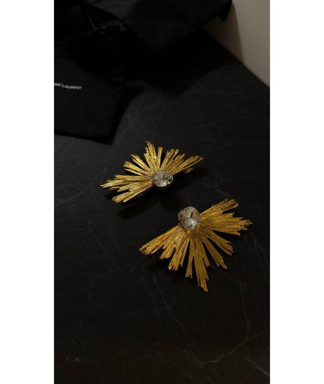 SAINT LAURENT Золотые металлические серьги, фото 3