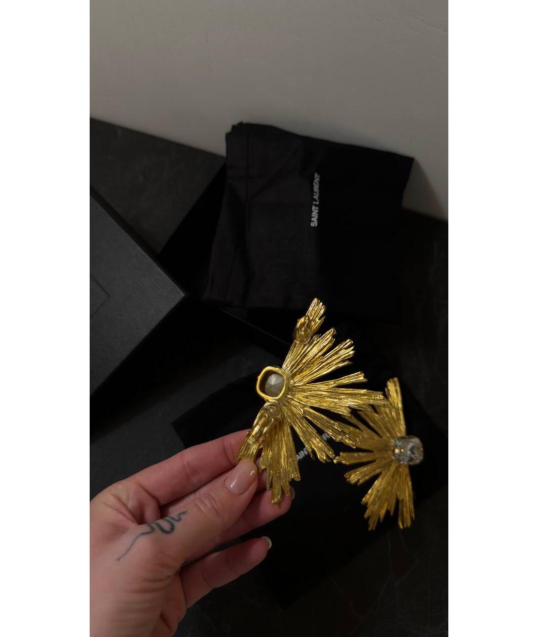 SAINT LAURENT Золотые металлические серьги, фото 2