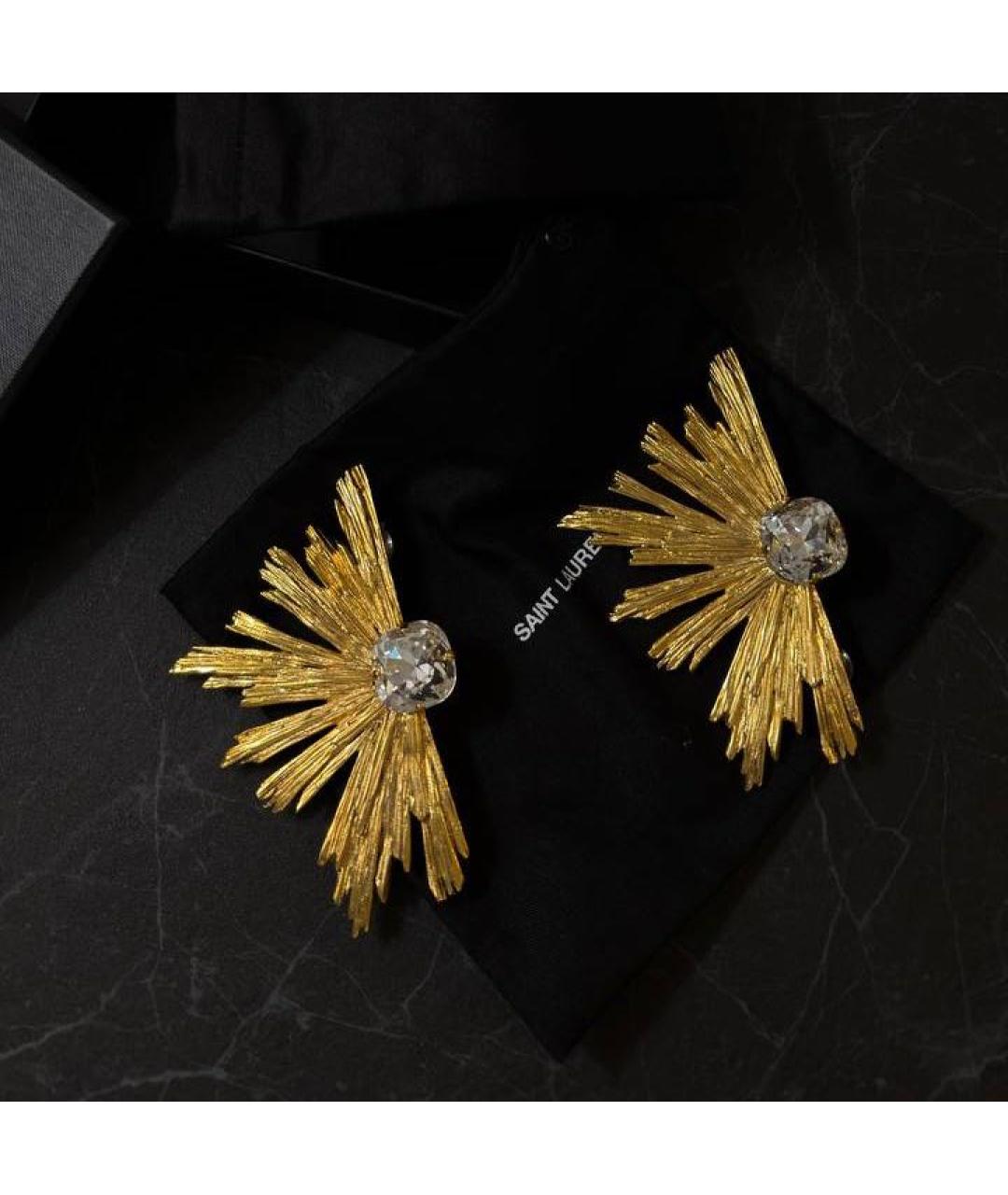 SAINT LAURENT Золотые металлические серьги, фото 6