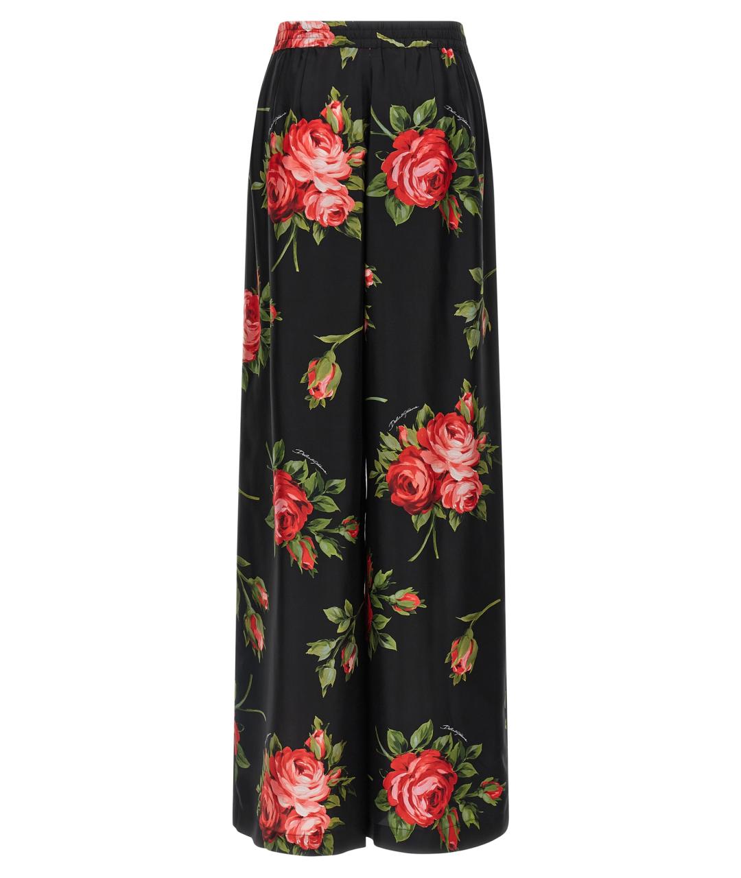 DOLCE&GABBANA Черные шелковые брюки широкие, фото 2
