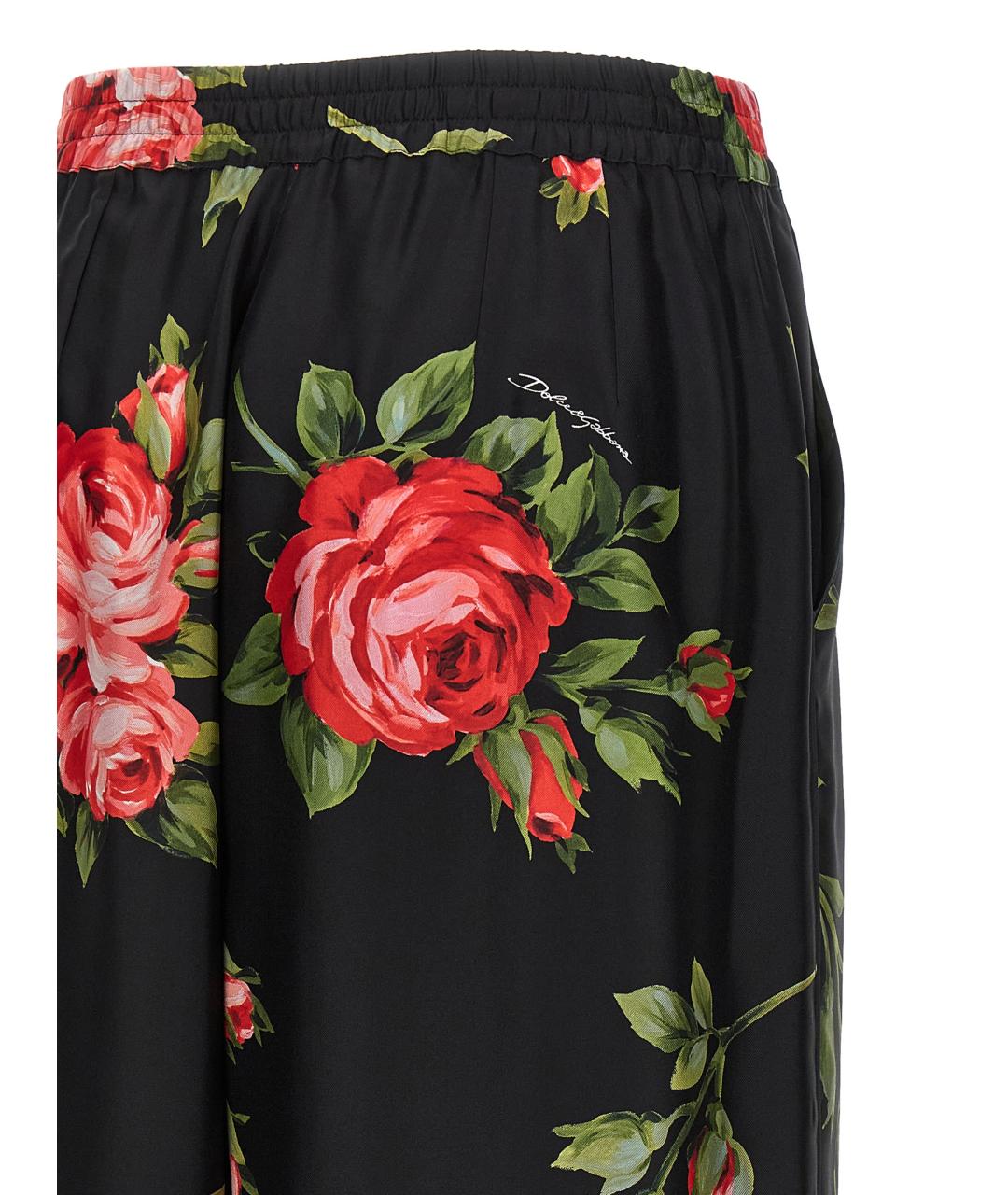 DOLCE&GABBANA Черные шелковые брюки широкие, фото 4