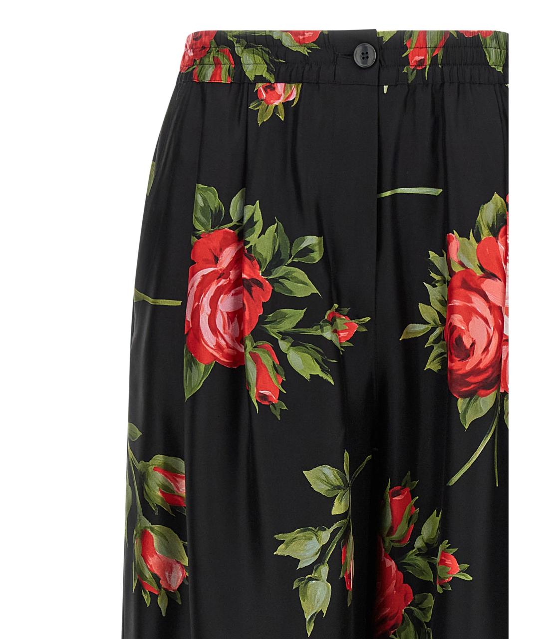 DOLCE&GABBANA Черные шелковые брюки широкие, фото 3