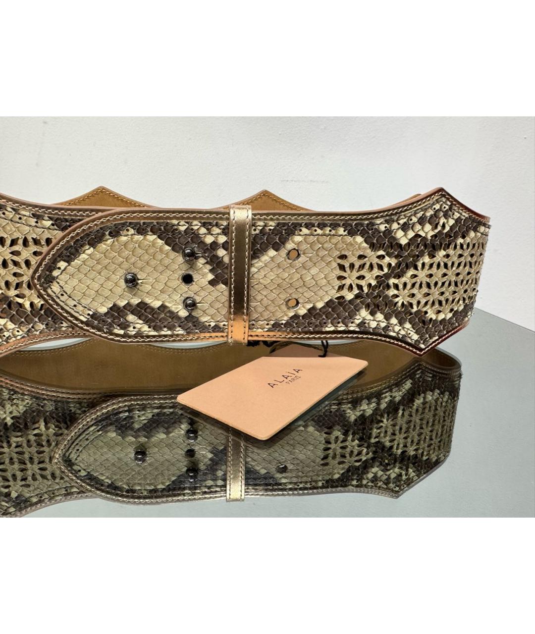 ALAIA Бежевый ремень из экзотической кожи, фото 4