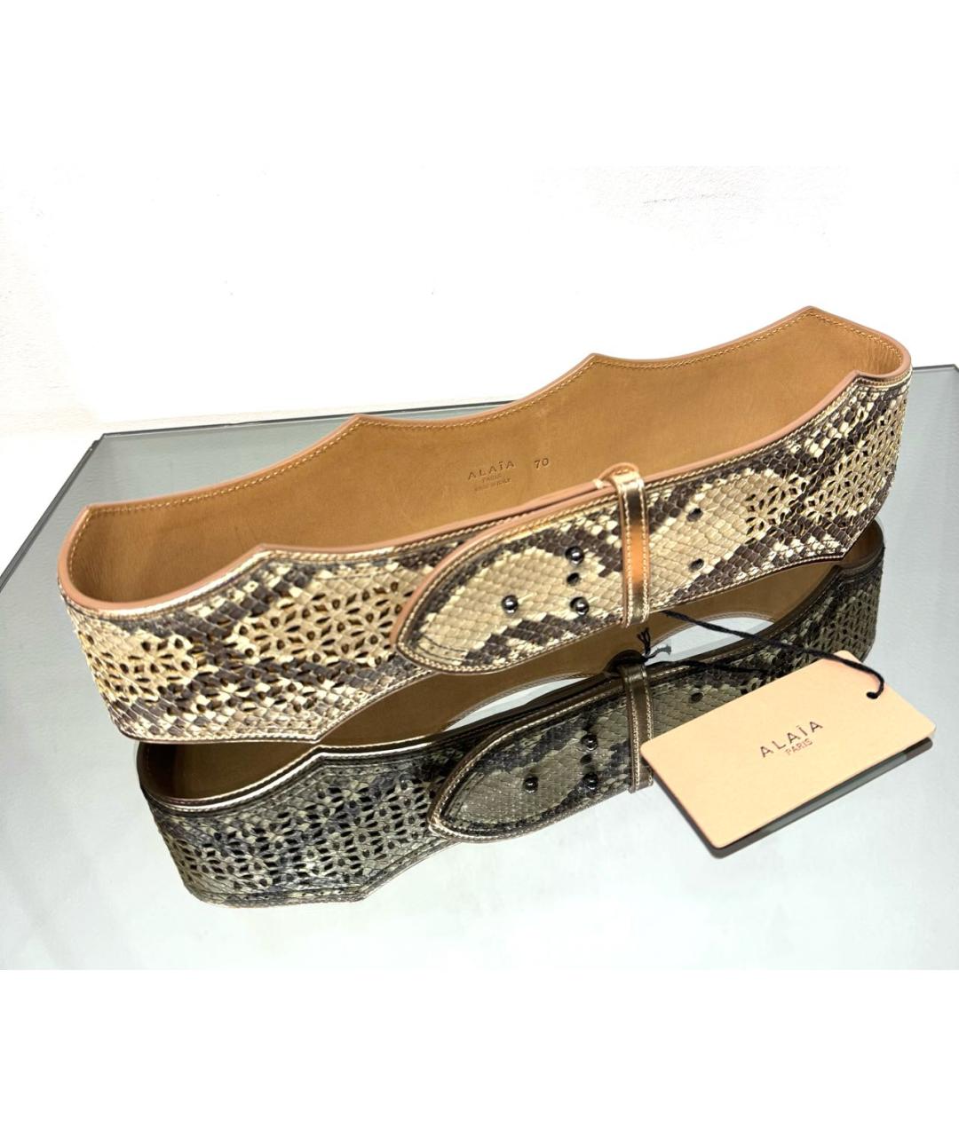 ALAIA Бежевый ремень из экзотической кожи, фото 3