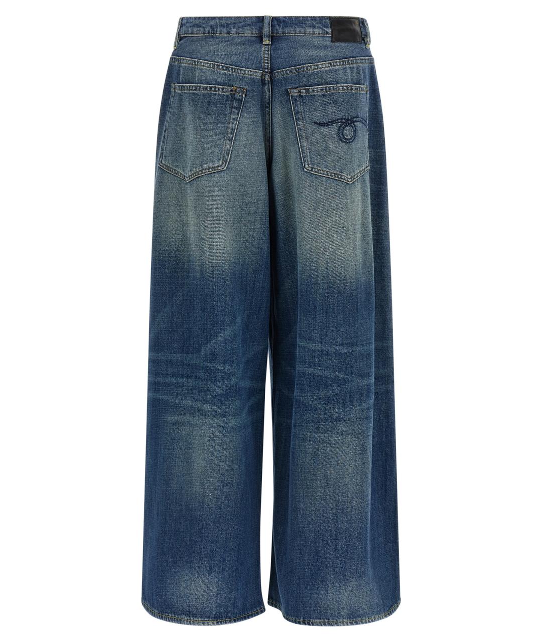 R13 Синие хлопковые прямые джинсы, фото 2