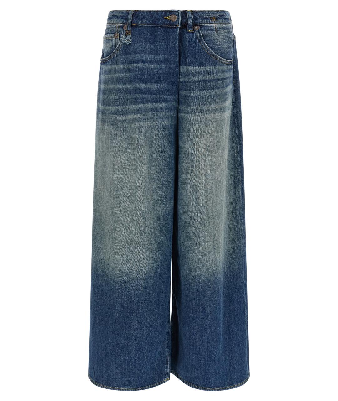 R13 Синие хлопковые прямые джинсы, фото 1