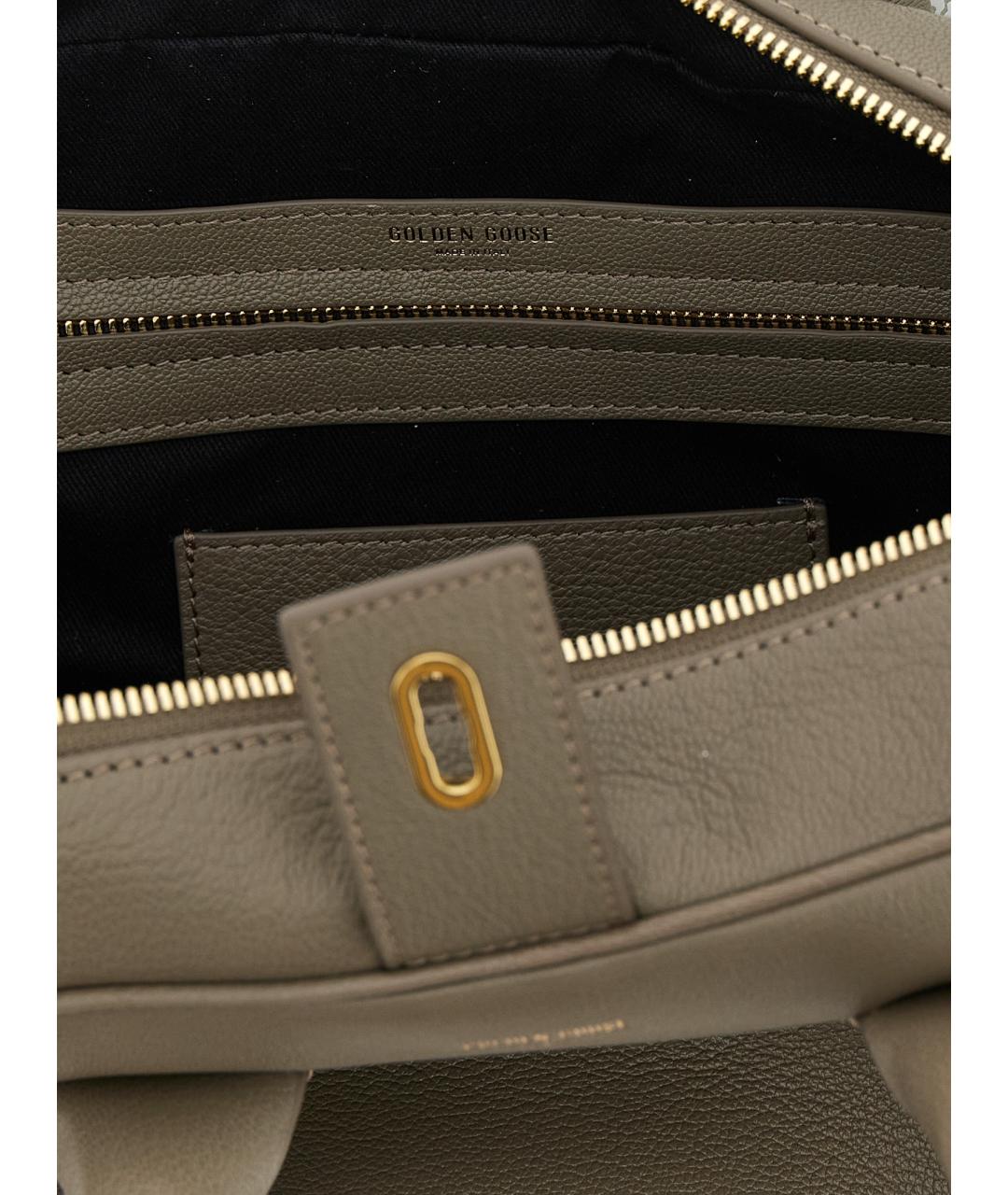 GOLDEN GOOSE DELUXE BRAND Зеленая кожаная сумка тоут, фото 4