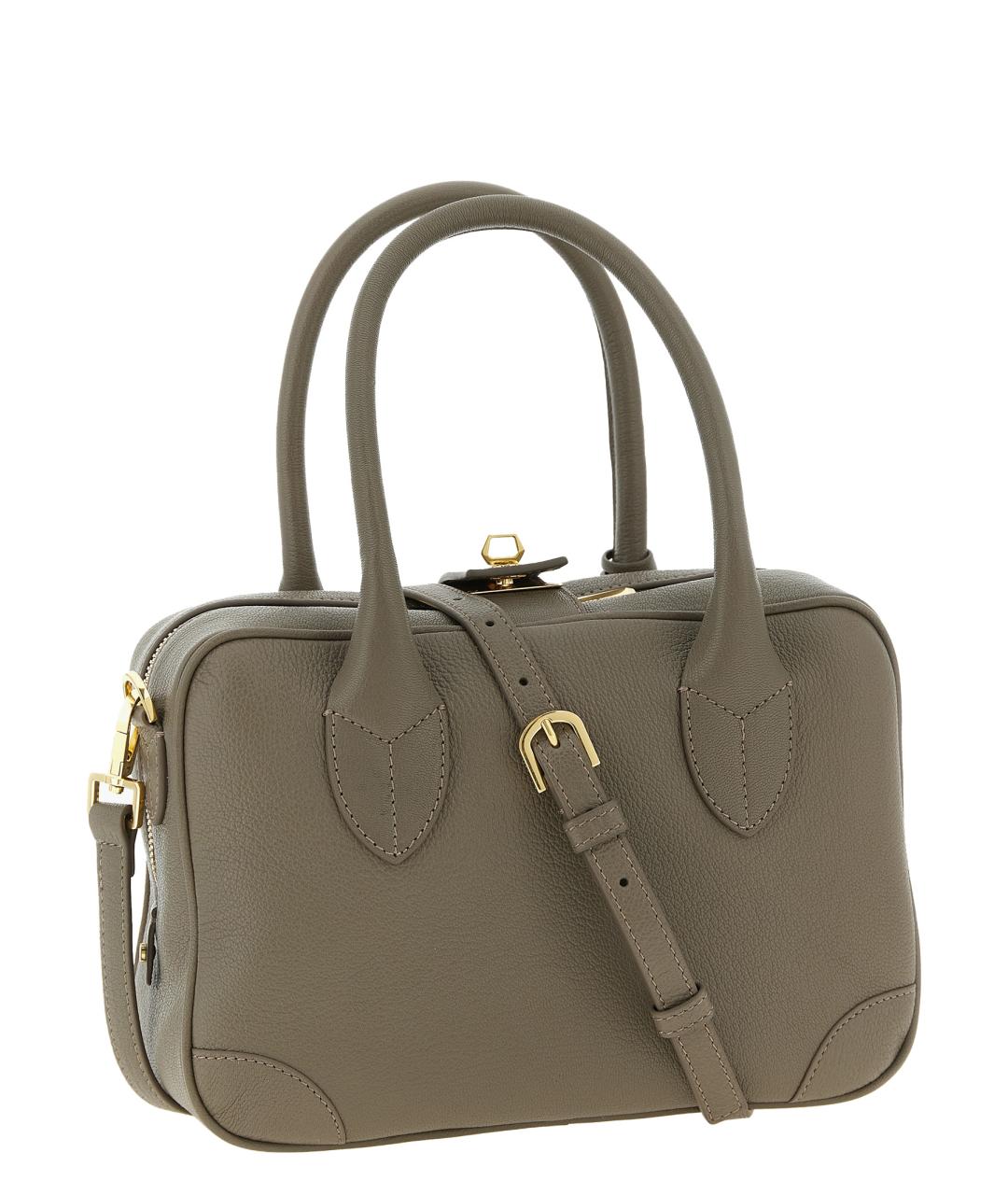 GOLDEN GOOSE DELUXE BRAND Зеленая кожаная сумка тоут, фото 2