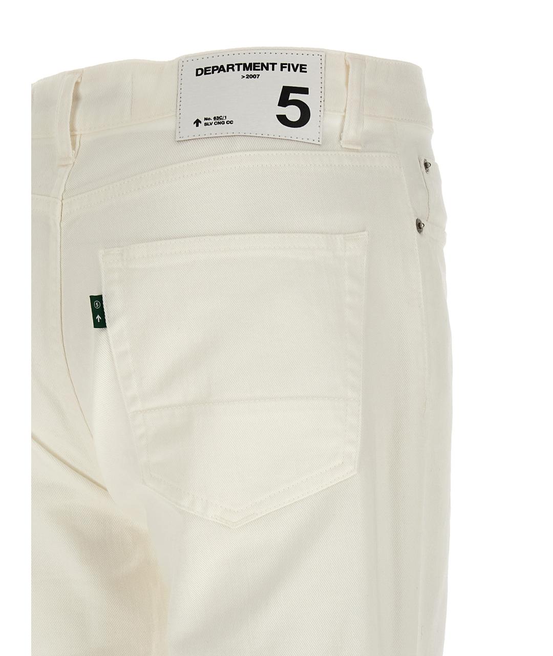 DEPARTMENT 5 Белые хлопковые прямые джинсы, фото 4