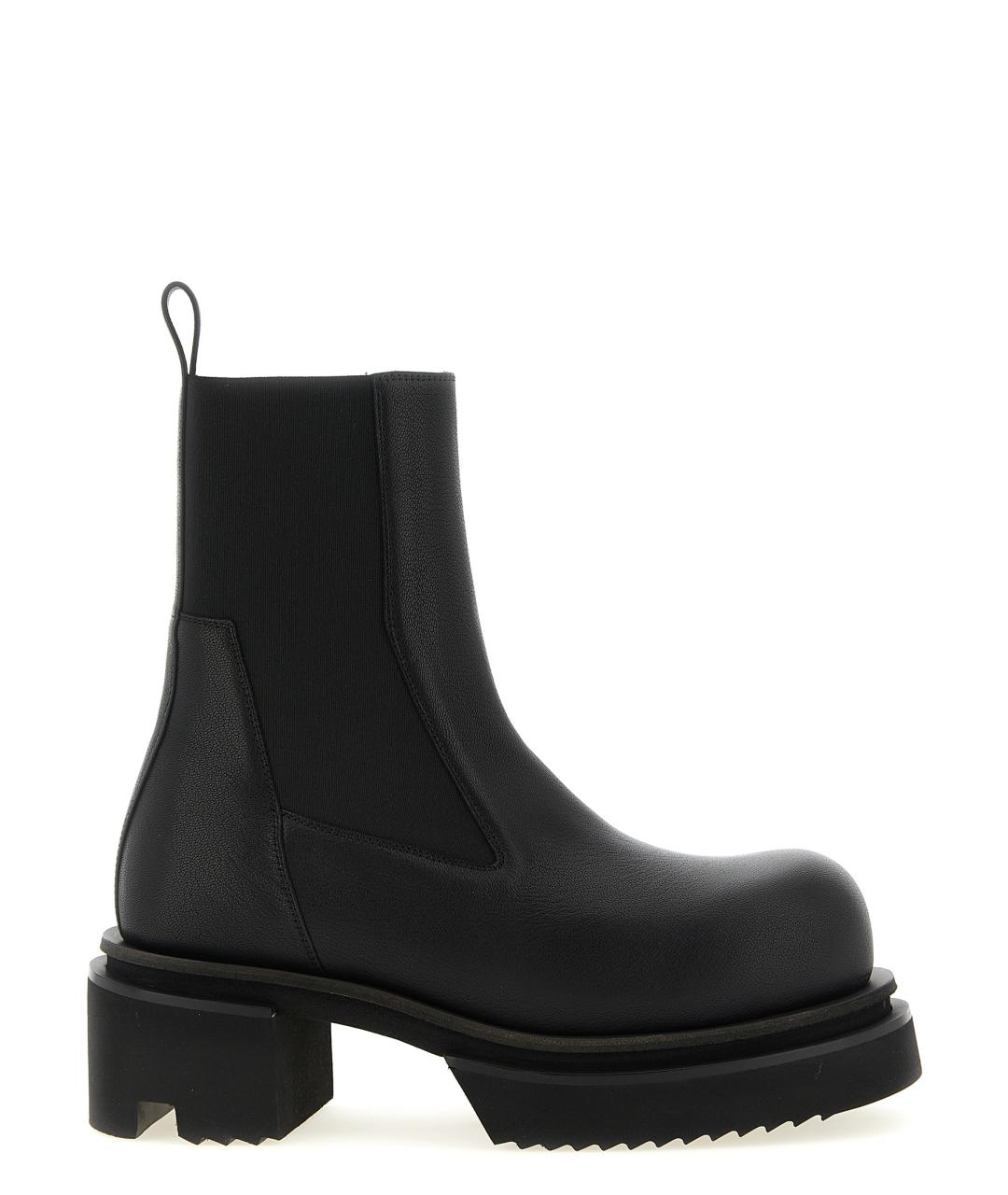 RICK OWENS Черные кожаные высокие ботинки, фото 1