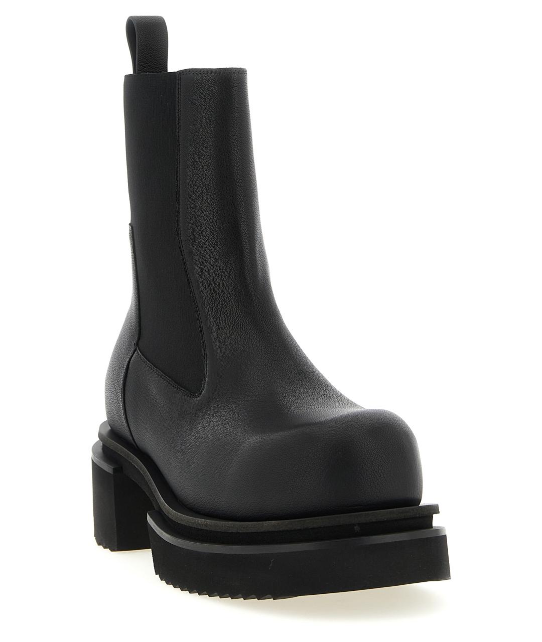 RICK OWENS Черные кожаные высокие ботинки, фото 2