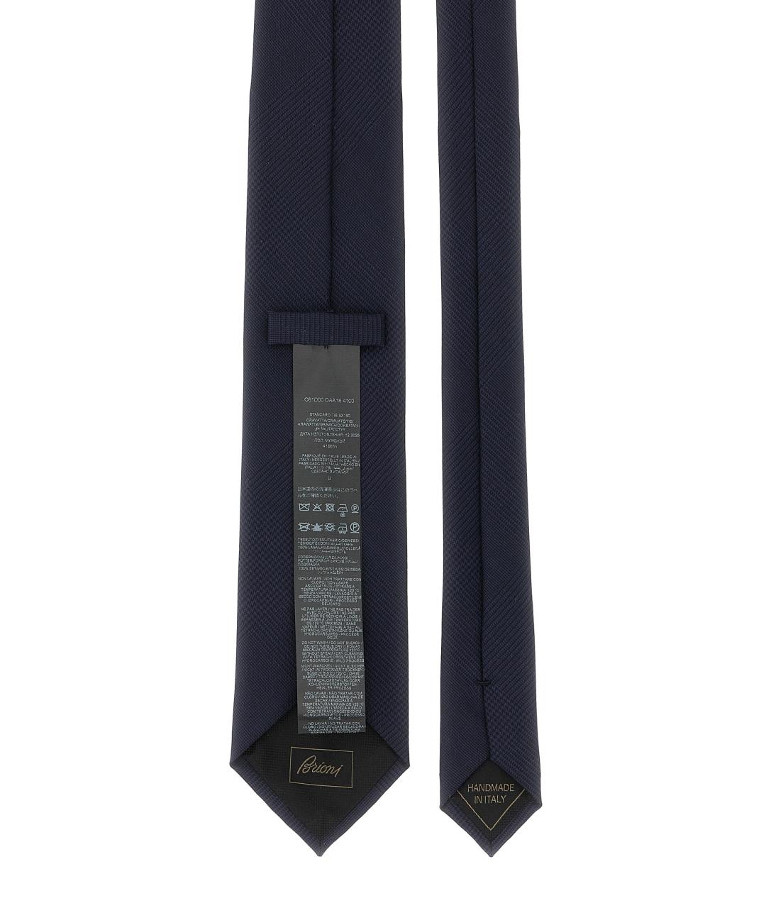 BRIONI Темно-синий шерстяной галстук, фото 2