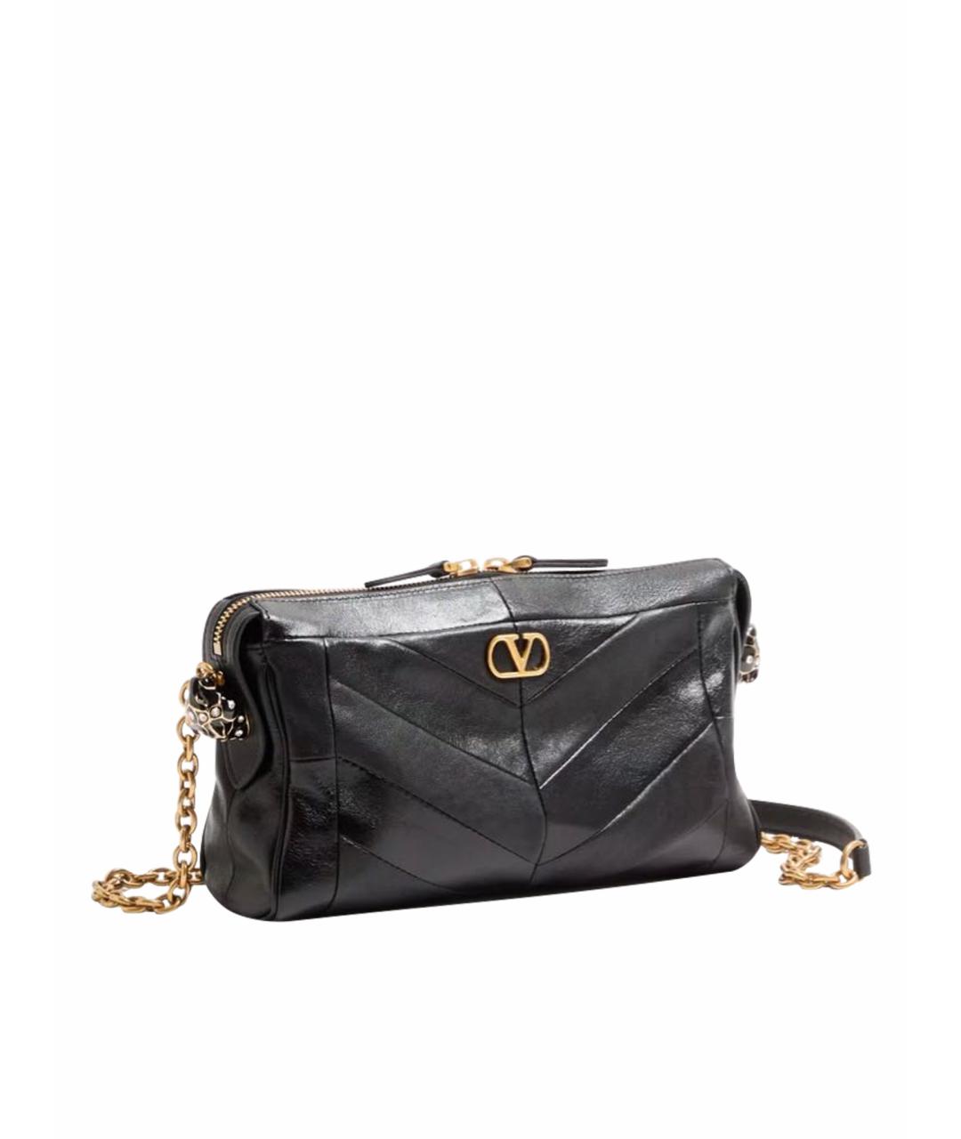VALENTINO Черная кожаная сумка через плечо, фото 1