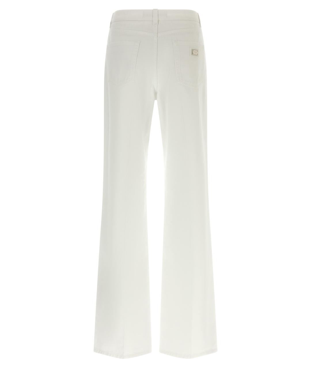 DOLCE&GABBANA Белые хлопковые джинсы клеш, фото 2