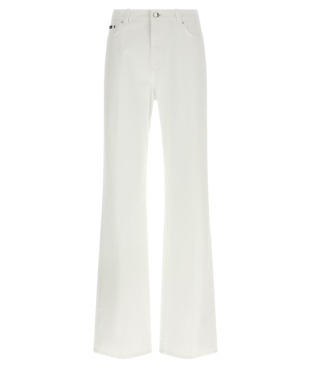 DOLCE&GABBANA Белые хлопковые джинсы клеш, фото 1