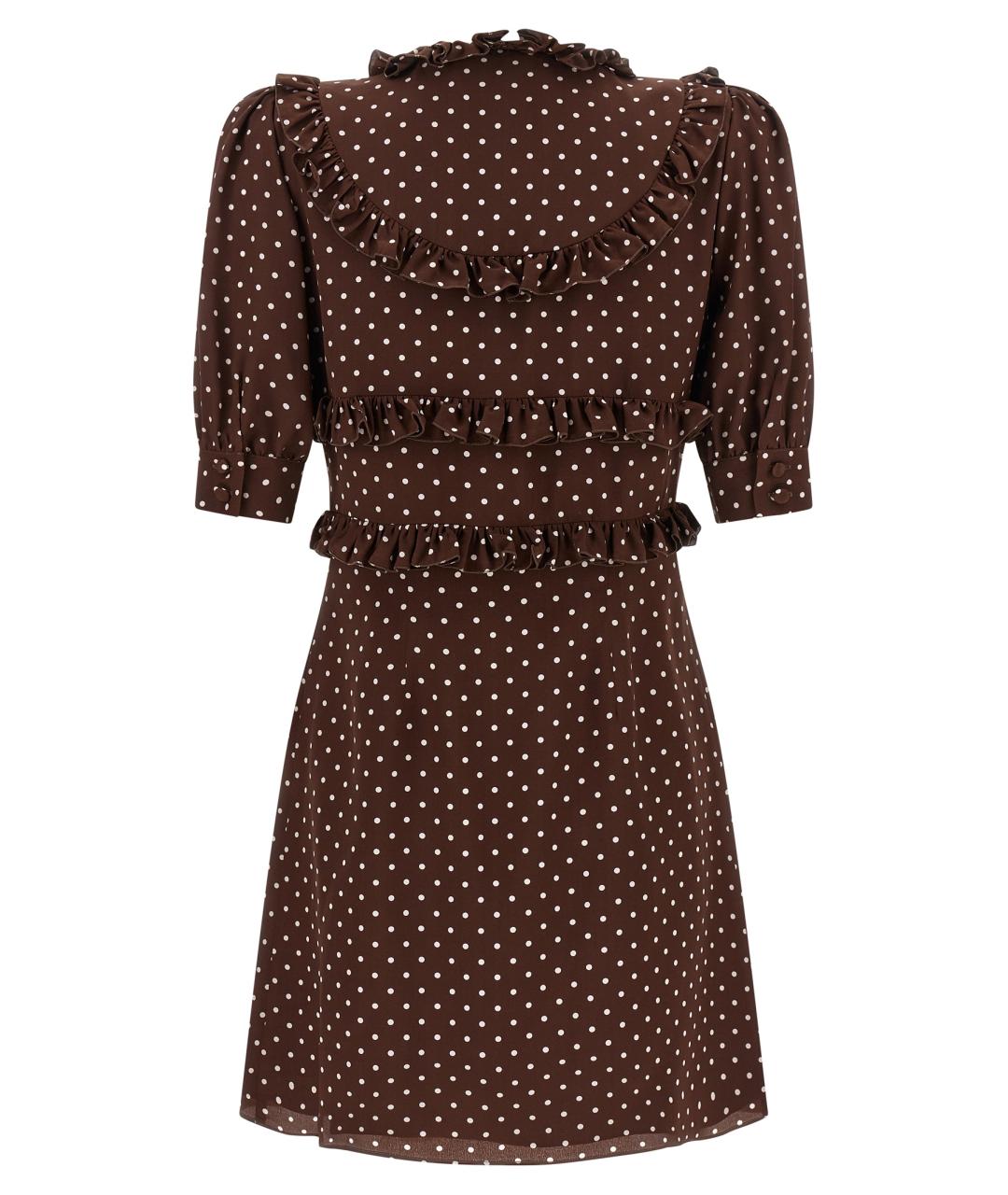 ALESSANDRA RICH Коричневое шелковое коктейльное платье, фото 2