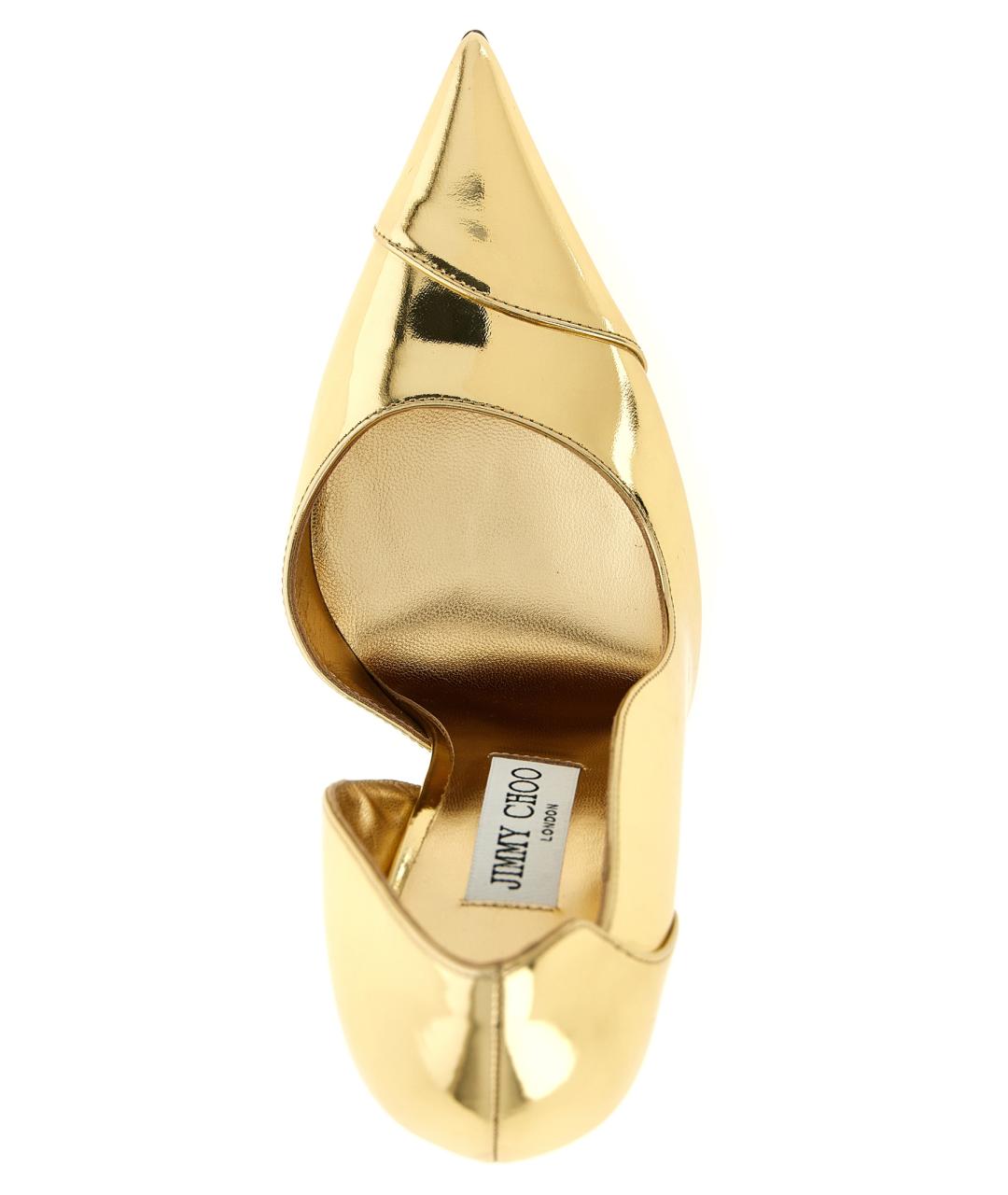 JIMMY CHOO Золотые туфли из лакированной кожи, фото 4