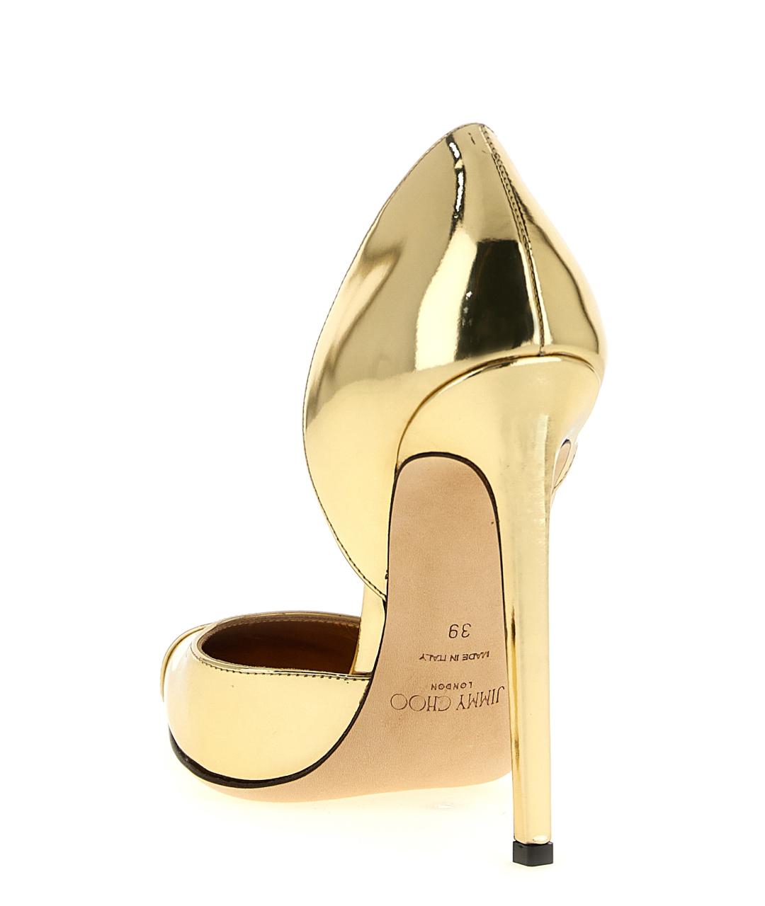 JIMMY CHOO Золотые туфли из лакированной кожи, фото 3