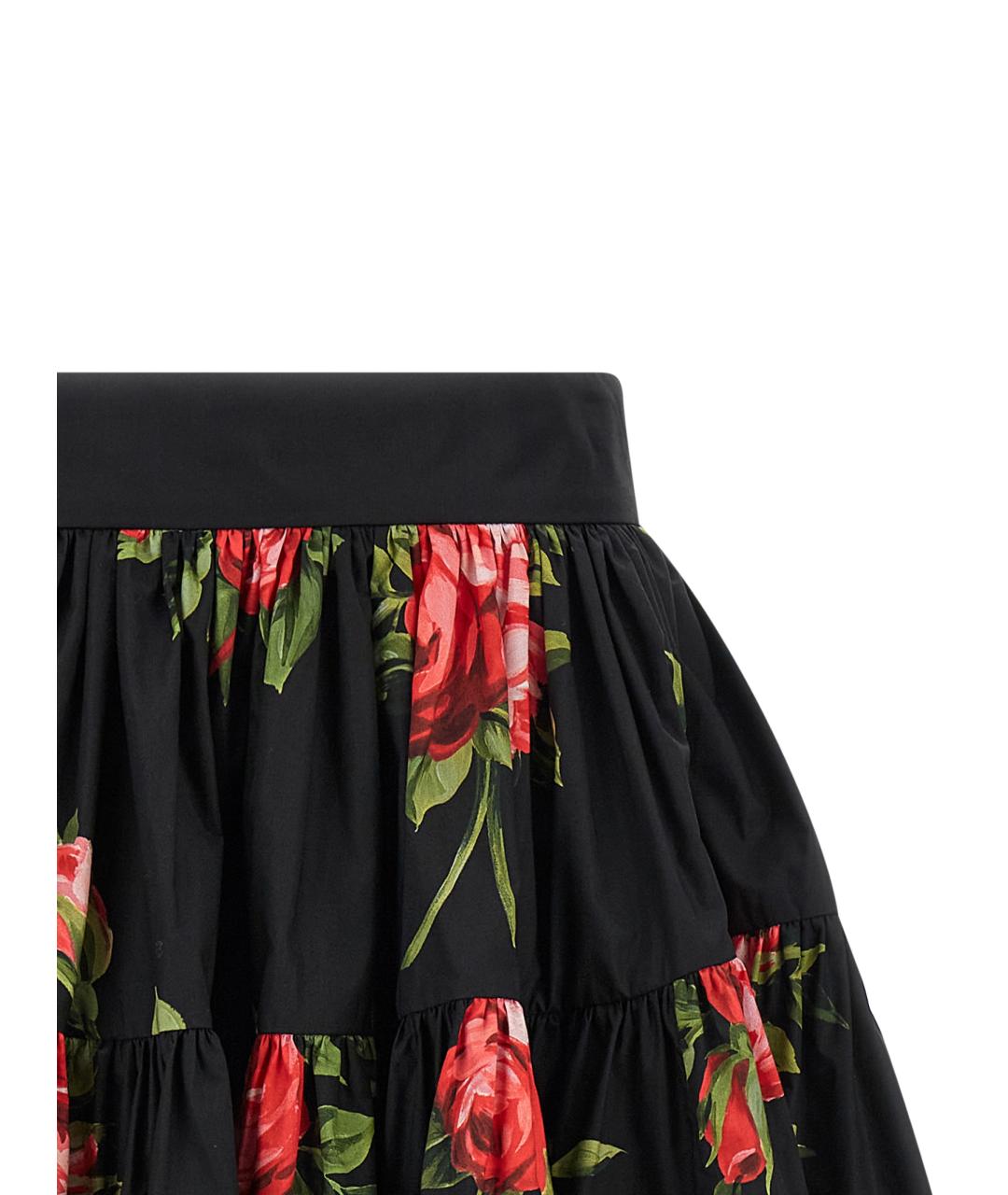 DOLCE&GABBANA Черная хлопковая юбка мини, фото 3