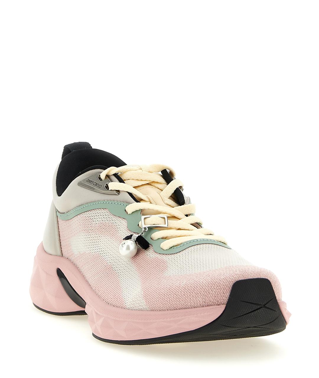 JIMMY CHOO Розовые текстильные кроссовки, фото 2