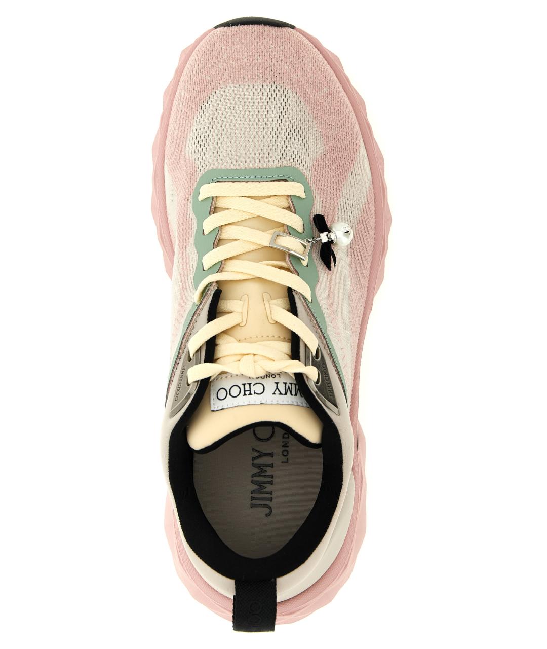 JIMMY CHOO Розовые текстильные кроссовки, фото 4