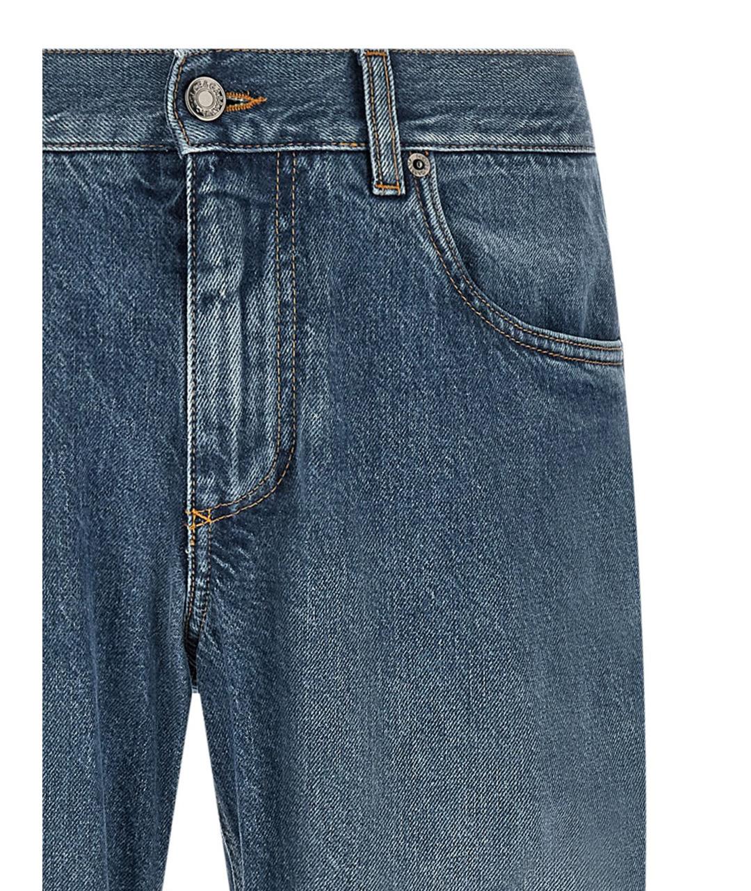 DOLCE&GABBANA Синие хлопковые прямые джинсы, фото 3