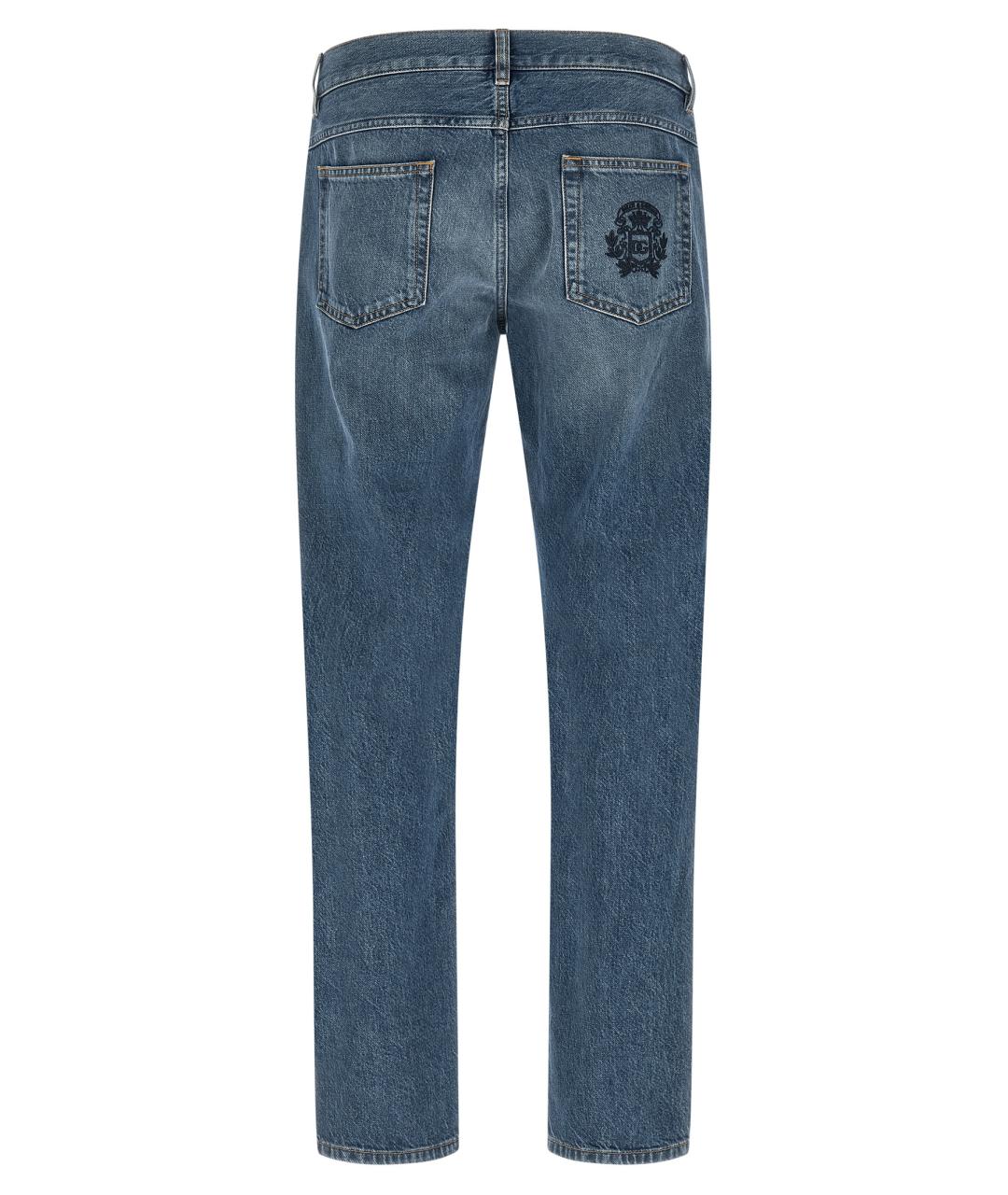 DOLCE&GABBANA Синие хлопковые прямые джинсы, фото 2