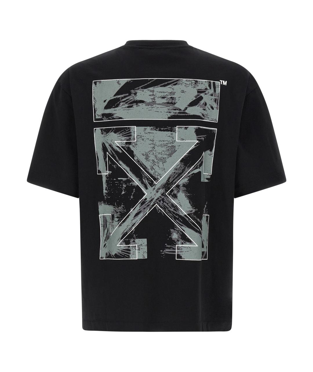 OFF-WHITE Черная хлопковая футболка, фото 2