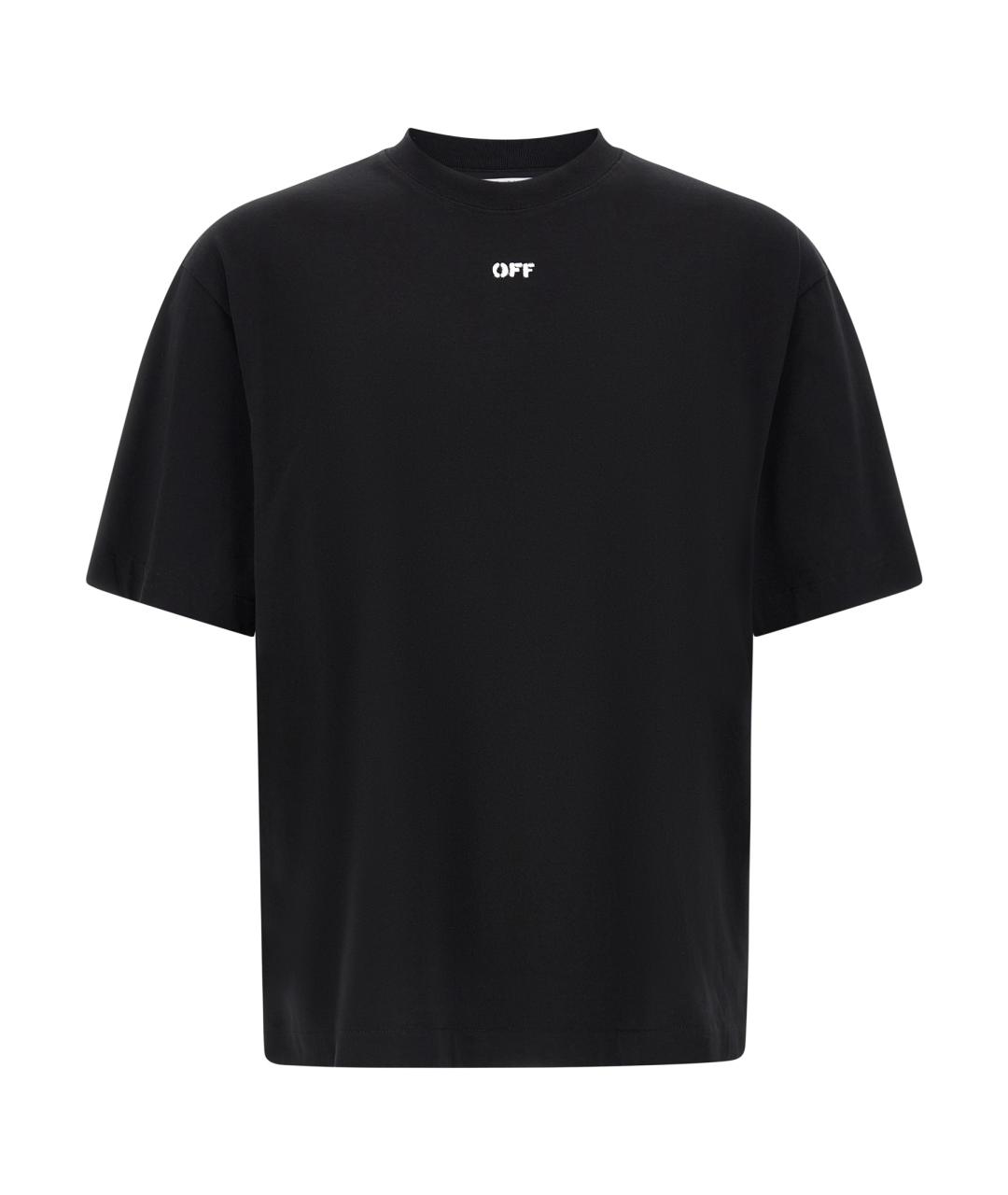 OFF-WHITE Черная хлопковая футболка, фото 1