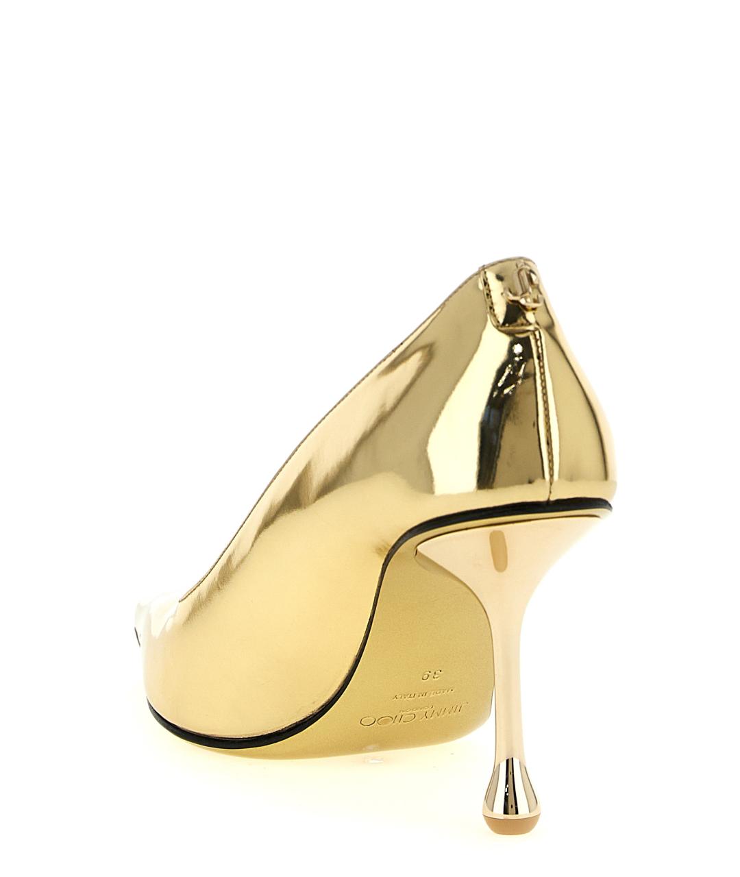 JIMMY CHOO Золотые туфли из лакированной кожи, фото 3